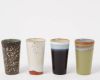 HKliving Latte macciato bekers 70's keramiek set van 4 online kopen