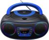 Denver Draagbare Boombox Bluetooth Fm Radio Met Led Verlichting Cd Speler Aux Aansluiting Tcl212bt Blauw online kopen