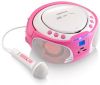 Lenco SCD 650PK Draagbare FM Radio CD/MP3/USB microfoon en licht effecten Roze online kopen