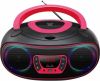 Denver Draagbare Boombox Bluetooth Fm Radio Met Led Verlichting Cd Speler Aux Aansluiting Tcl212bt Roze online kopen