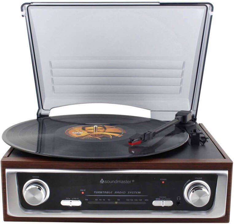 Soundmaster PL196H Nostalgische platenspeler met radio en ingebouwde speakers online kopen